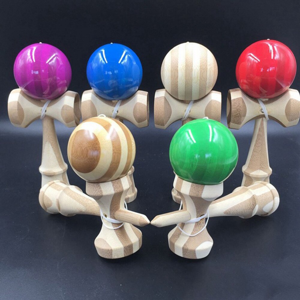 Bamboe kendama speelgoed bamboe kendama behendige jongleerbal speelgoed voor kinderen volwassen kleuren willekeurig kerst speelgoed