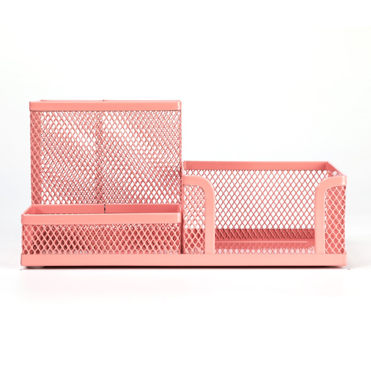 Mesh Desk Organizer Com Compartimento, Metal Office Storage Box, Suporte De Papelaria, Material De Escritório