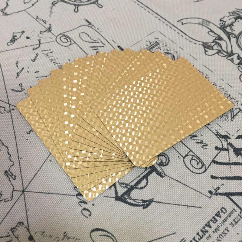 Yooap 24k gouden solitaire kinderspeelgoedspel van karton, plastic, waterdicht, magische kaart