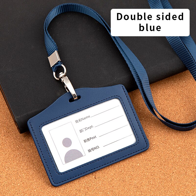 Leather student access Card Holder Employee Name ID Card Cover Metal Work Certificate Identity Badge Business Case: 10