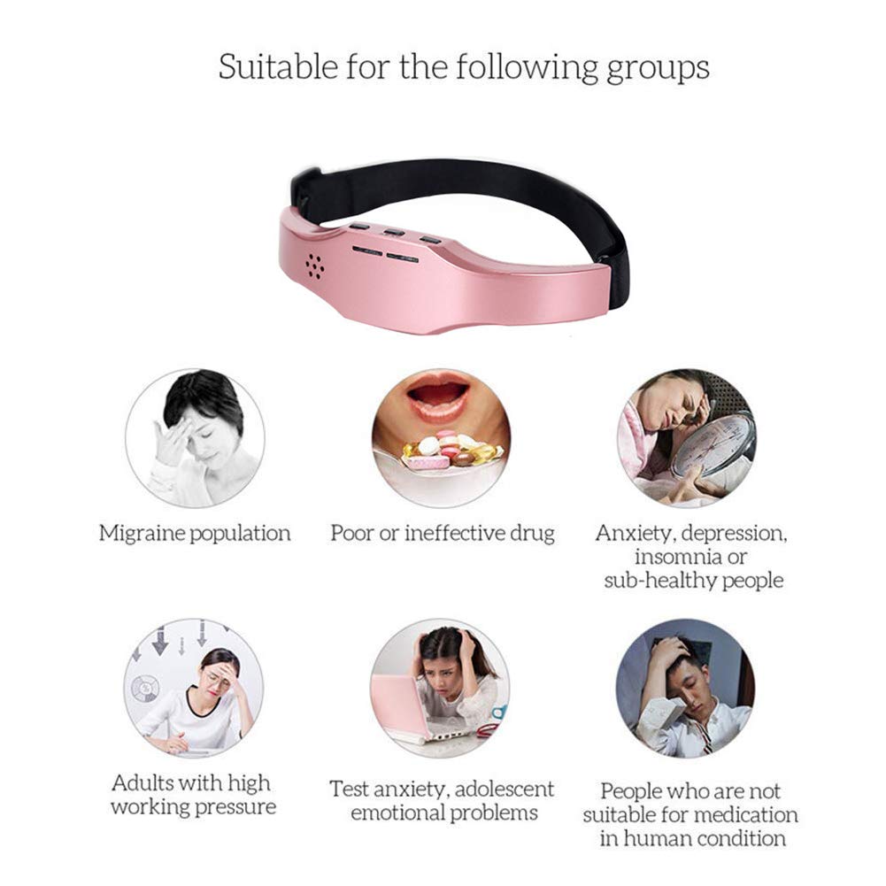 Electric Head Massager Sleep Apnea Monitor Migraine Relief Massager Insomnia Therapy Release Stress/Anxiety/Relax Massager USB