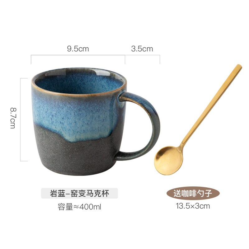 Tasse à café rétro créative, en céramique, Simple, pour le petit déjeuner, pour le lait, l'avoine, l'eau, le thé, G070: 6