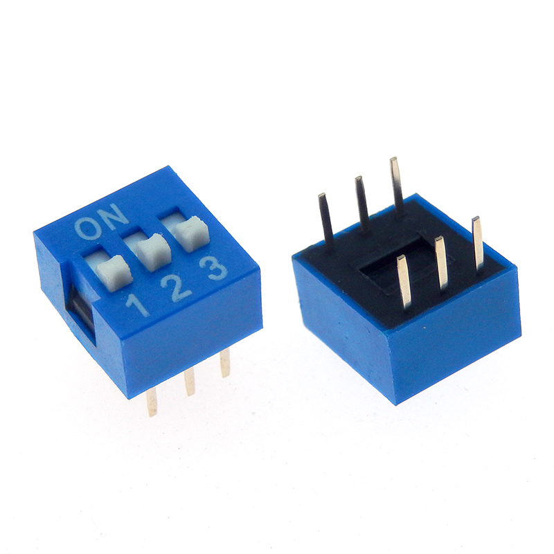 10PCS Slide Type Switch Module 1 2 3 4 5 6 7 8 9 10 12 Bit 2.54mm Position Way DIP Red Pitch Toggle Switch Red Snap Switch: Silver