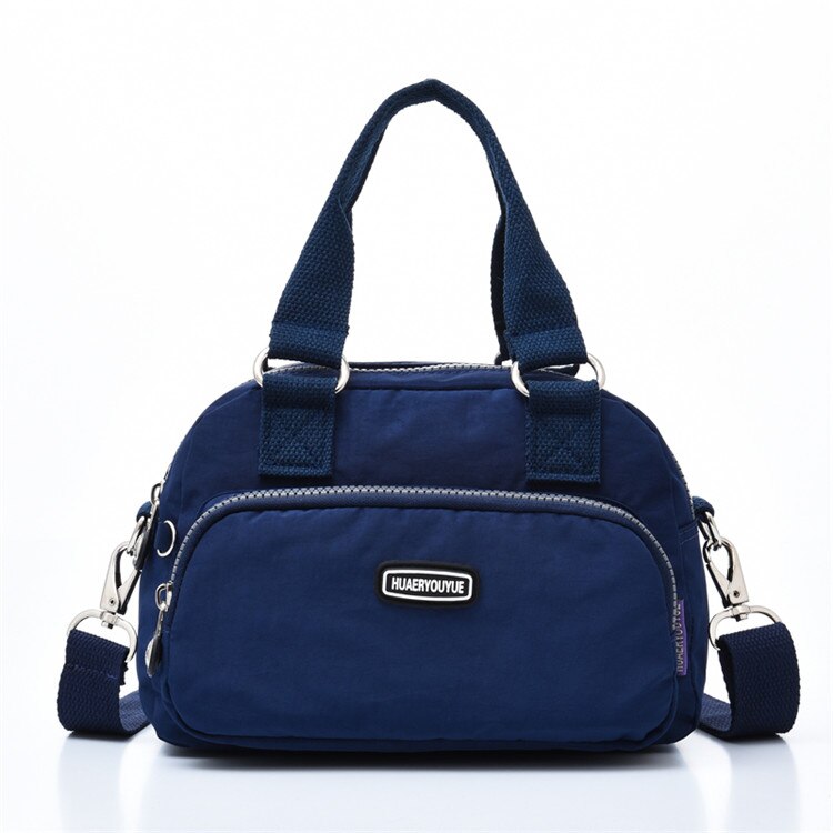 Multi-Pockets Small Women's Shoulder bag Female Travel Handbag Messenger Bag Ladies Nylon Tote CrossBody Bag Bolsas: Deep Blue