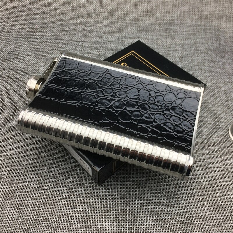 Alalinong 9 Ounce Hip Flask Stainless Steel Pu Leather Covered Flask Canteen Gadgets for Man Liquid Whisky Vodka Bottle