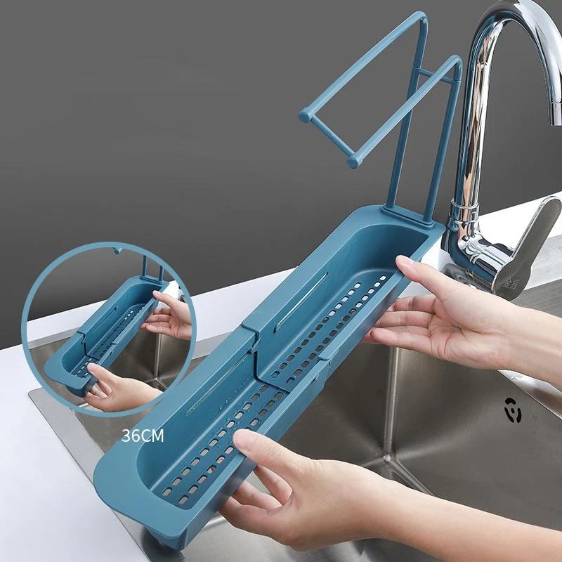 Étagère télescopique pour évier, étagère de proximité de cuisine, ininer T1 EvaluRegina, porte-éponge, serviette T1, rangement EvaluBasket, gadgets, accessoires