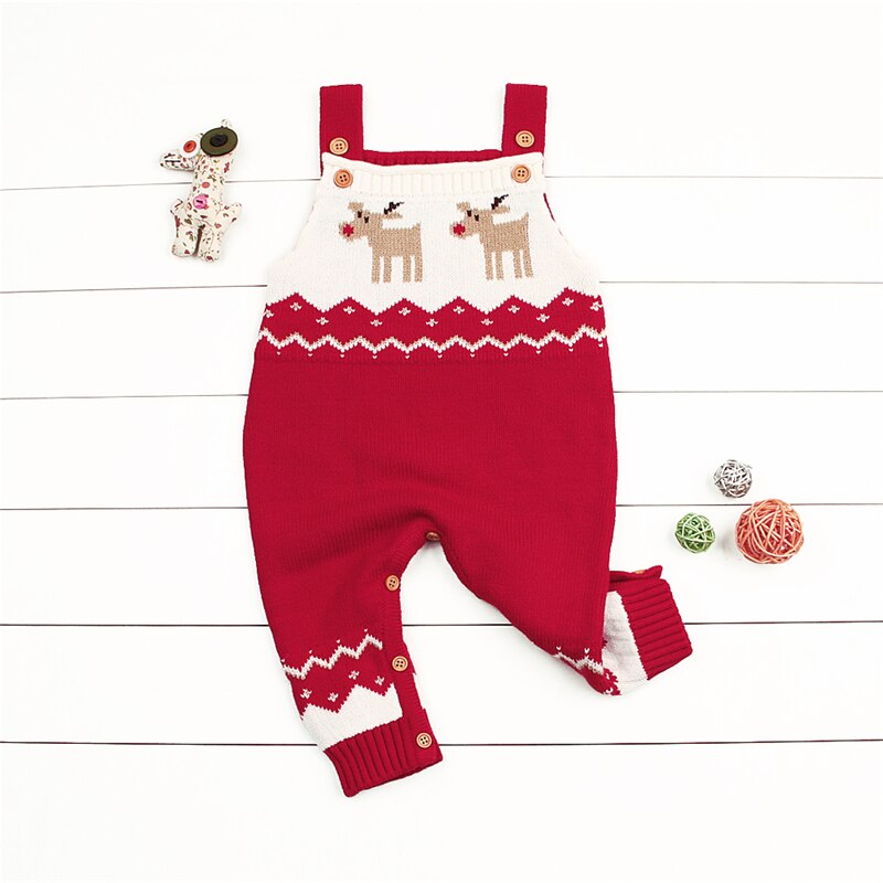 ah lavorato a maglia Spessa Vestiti Del bambino Del Capretto Della Ragazza e Del Ragazzo Del bambino di Natale corpo e Pagliaccetti Caldo Carino Maglione Pagliaccetto Appena nato Vestiti Del bambino Vestito tuta