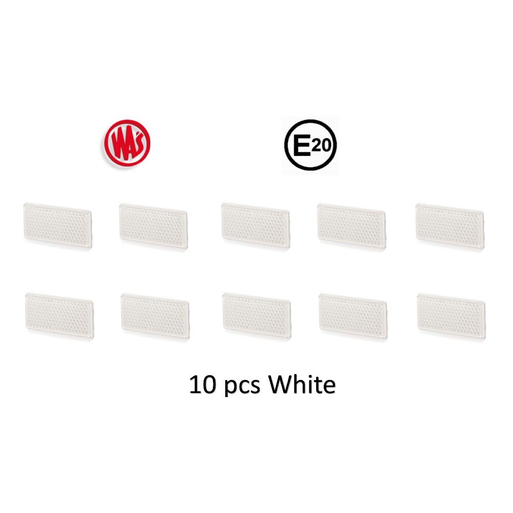 Cat Eye Reflector 105x48mm Adhesive Truck Tractor Caravan Bicycle Motorcycle Reflective Reflector: 10 Pcs White