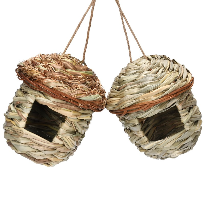 Cage ronde en bois pour oiseaux, nid pour Pajaro, perroquet, caille, élevage d&#39;oiseaux, maisons de voyage en plein air