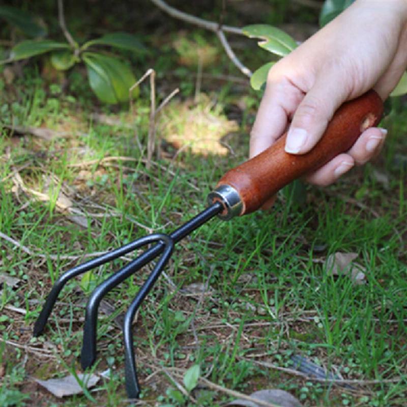 2 Pcs Tuingereedschap Drie-Tand Duurzaam Praktische Hark Hand Cultivator Tuin Cultivator Voor Draaien Bodem Wieden