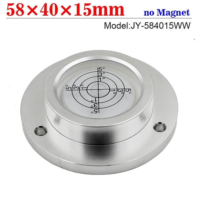 Universal Flange Spirit Level Bubble Circular Bubble Level Bullseye Matal Protractor Horizontal Measuring Instruments: WW-no-magnet