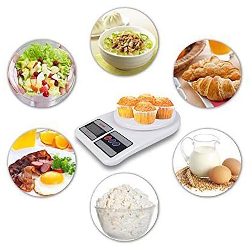 Bascula cocina peso balanza digital de 1 Grs a 5 Kg Blanco con 2 Pilas AA Accesorios cocina vascula gramera pesas basculas tana tanita gramos mini para alimentos comida con precision Kitchen food scale Plaza
