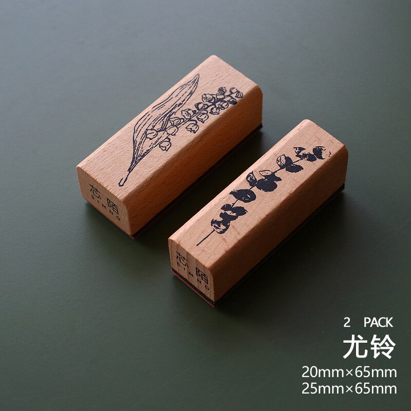1-2 unidades por juego, sellos de goma madera con decoración de hojas Vintage para plantas, papelería de scrapbooking, sello estándar para manualidades DIY: C