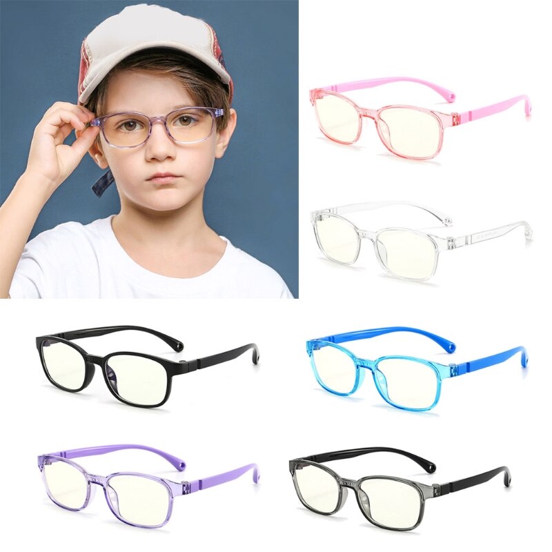 Lunettes à la pour enfants, lumière bleue, filtre Anti-éblouissement, lunettes pour filles et garçons, blocage de la monture optique, lentilles claires TR90