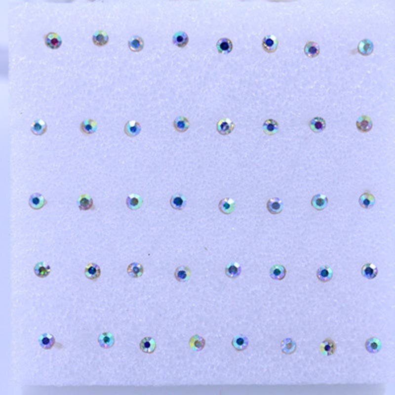 20 Paar/set Vrouwen Girl Rhinestone Crystal Ear Stud Oorbellen Party Eelgant Oorbel Sieraden 2.5Mm: Colorful