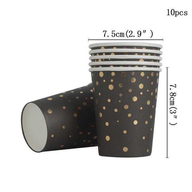 10Pcs Golden Cup Party Papier Servies Verjaardag Party Diner Plaat Stip Gestreepte Cup Voor Wedding Party Decoratie Collectie: 8style-cup-10pcs
