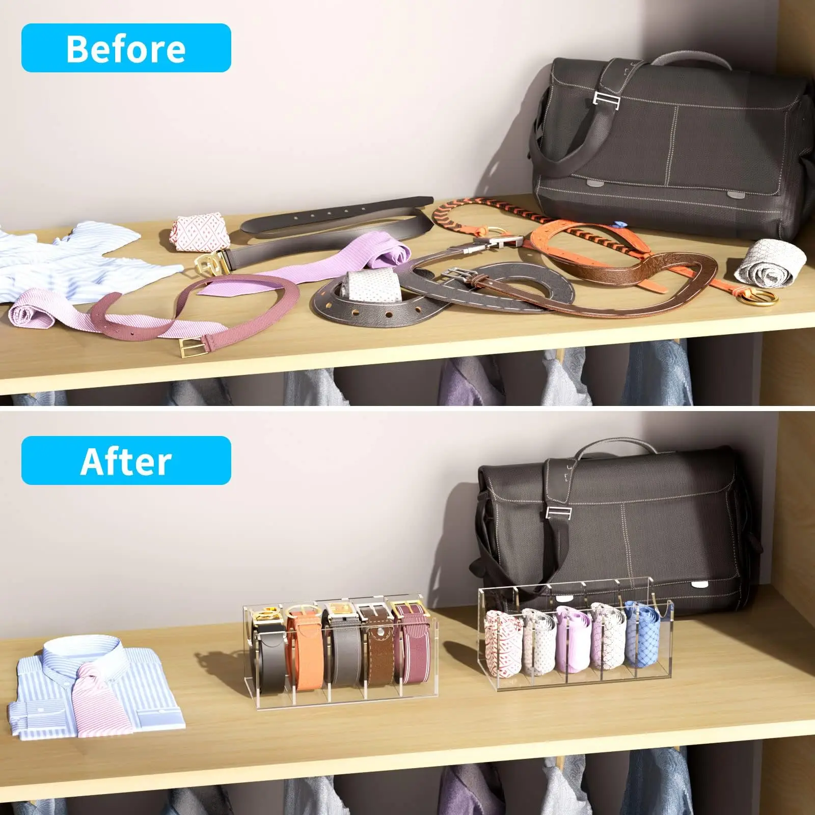 Gürtel Organizer Acryl Gürtel Aufbewahrung Halfter für Höhle Schrank Fächer Vitrine für Krawatte und Fliege