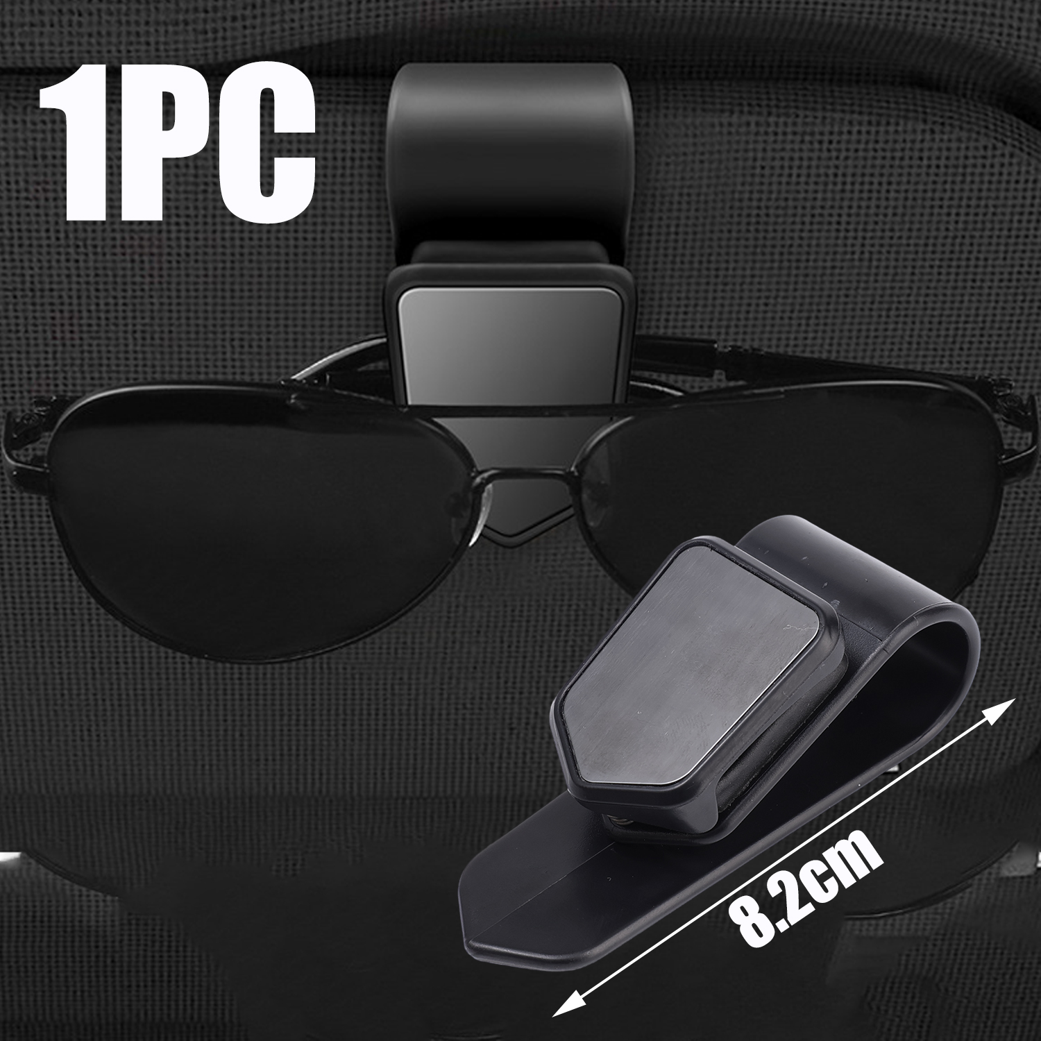 Soporte Universal para gafas de sol de coche, Clip para colgar, almacenamiento Interior, tarjeteros, parasol automático, accesorios de decoración para gafas: Negro