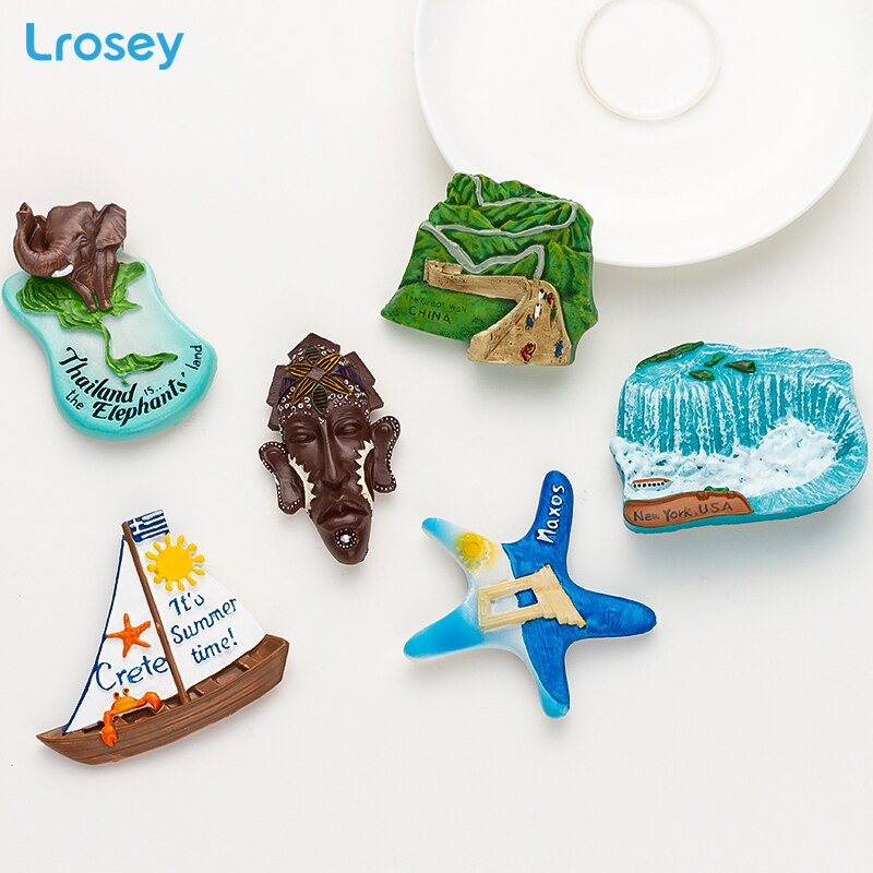 3D koelkastmagneet souvenir home decor Griekenland York Thailand Hars koelkast Magnetische sticker keuken decoratie accessoires