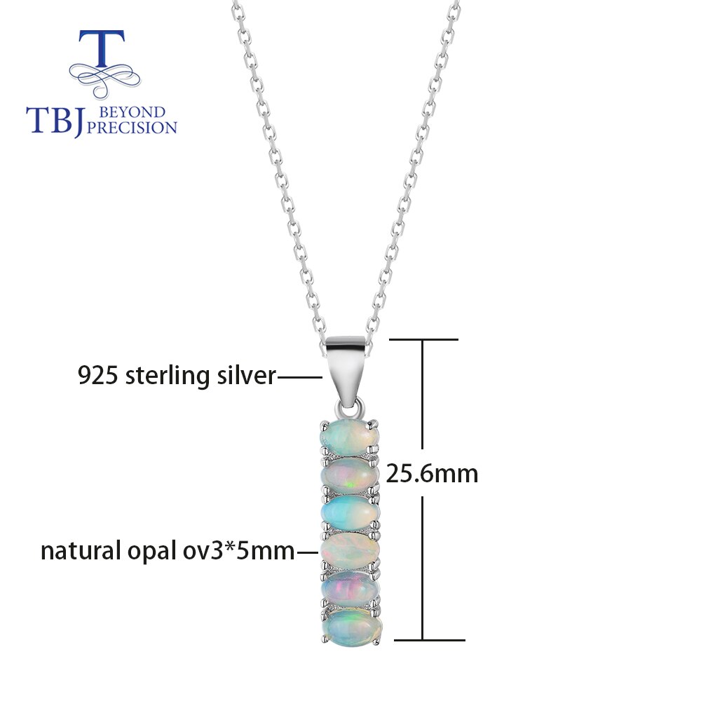 925 sterling silver with natural opal pendant necklace long pendant with 2ct natural gemstones fine jewelry for women daily wear