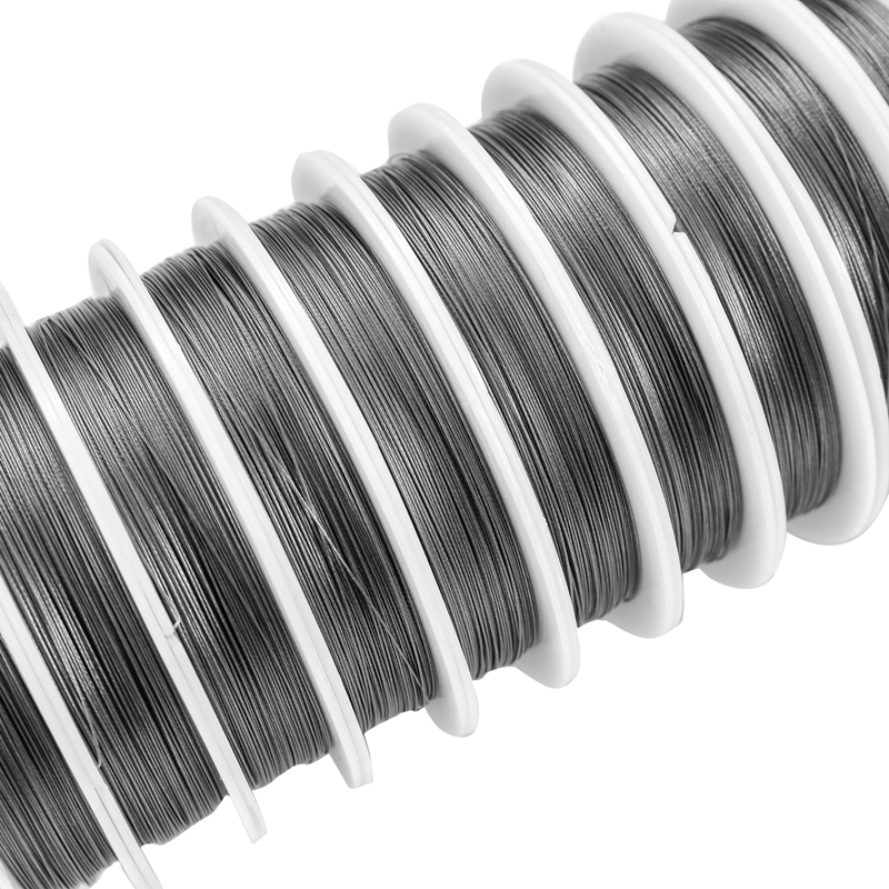 1 rollo de cuerda de alambre de acero 0,3 0,35 0,38 0,45 0,5 0,6 0,7 0,8mm cables de acero inoxidable accesorios para hacer joyería DIY