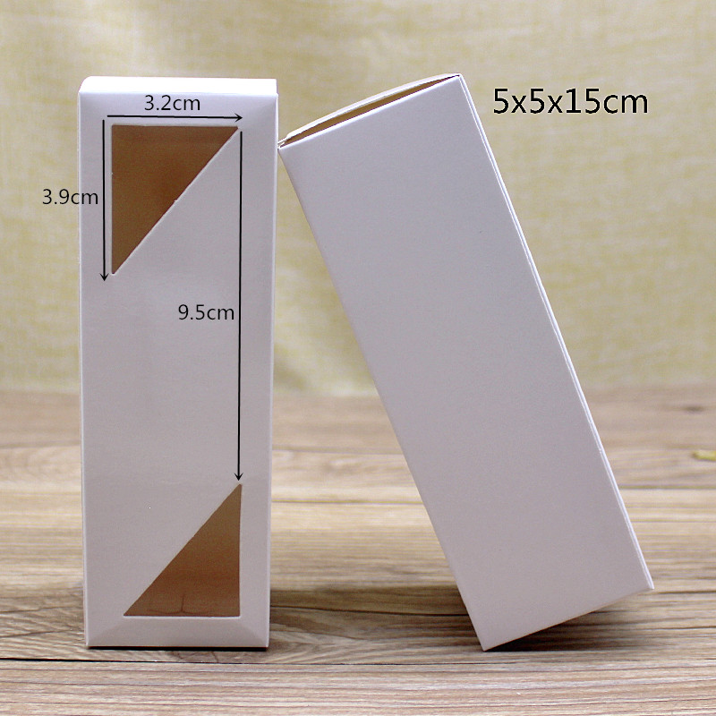 10pcs 5cm series size retangular window packag boxes 5x5x8/10/12/15/20cm paper box white home party suppiles box