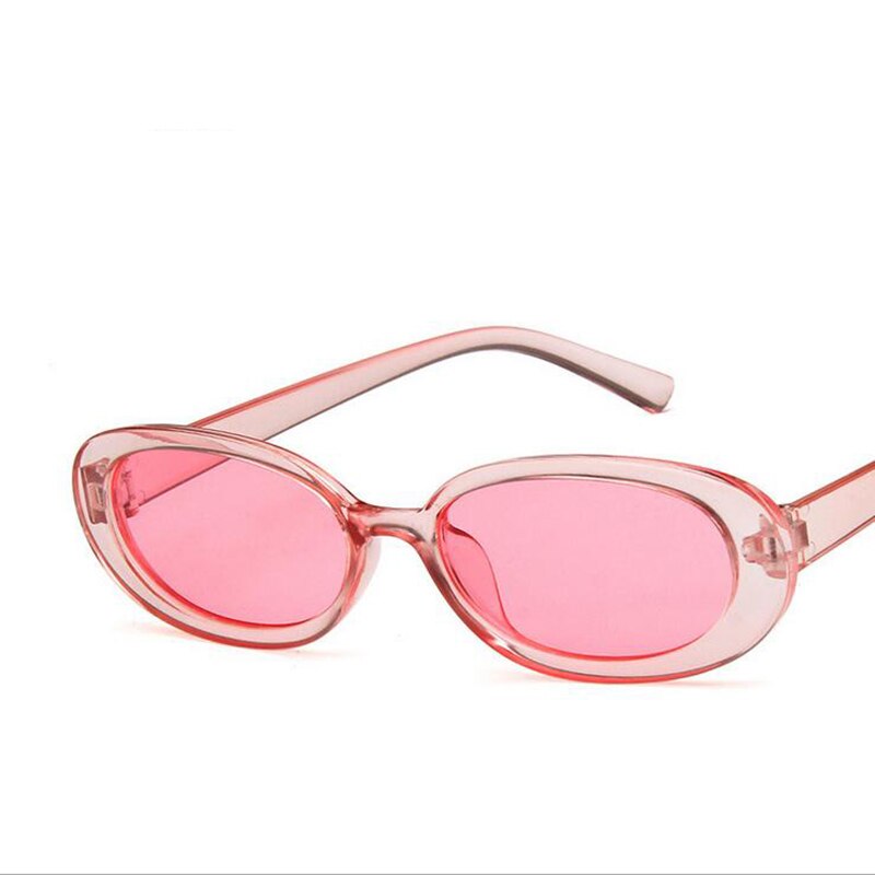 Retro ovale solbriller damemærke vintage hip hop lille stel solbriller gennemsigtige sorte røde  uv400 oculos