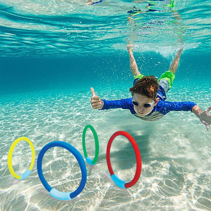 4 Stks/set Plastic Kind Kid Duiken Ring Zwembad Accessoires Kinderen Water Spelen Sport Duiken Kids Strand Zomer Grappig Speelgoed