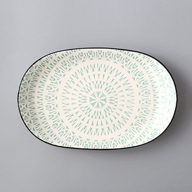 Chique restaurant keramische visschotel, groot ovaal bord, huishoudelijk bord, gestoomde visschotel: 5