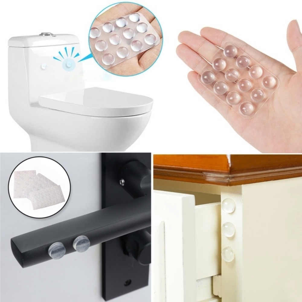 Gjennomsiktig gummidørstopper veggfanger skapdemper bufferpute selvklebende møbler sklisikre beskyttende puter