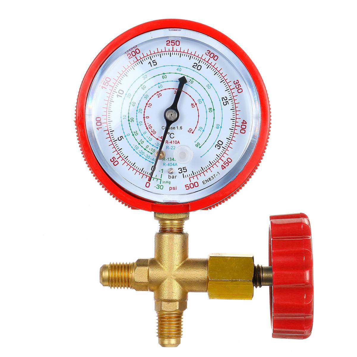 Air Conditioner Manifold Digital Pressure Gauge Valve Pressure gauge Refrigeration Fluorine Tool Table R410 Refrigerant Filling: Red