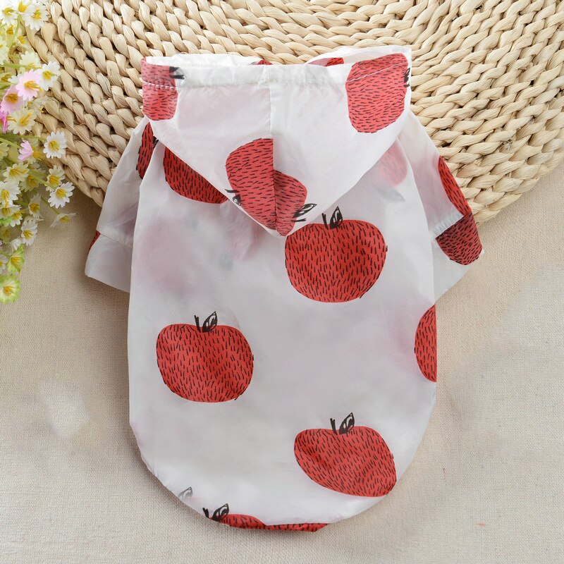 Pet Dog Sun Protection Clothing Colorful Fruits Print Sun-proof Puppy Cat Summer Outdoor Raincoat Sunscreen Clothes: B / XL