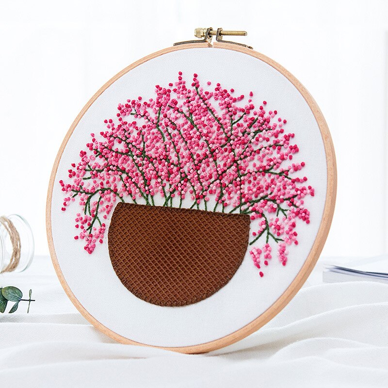 Gypsophile modèles Kits de broderie plante bricolage broderie matériaux paquet cerceau bordado décoration peintures couture fournitures