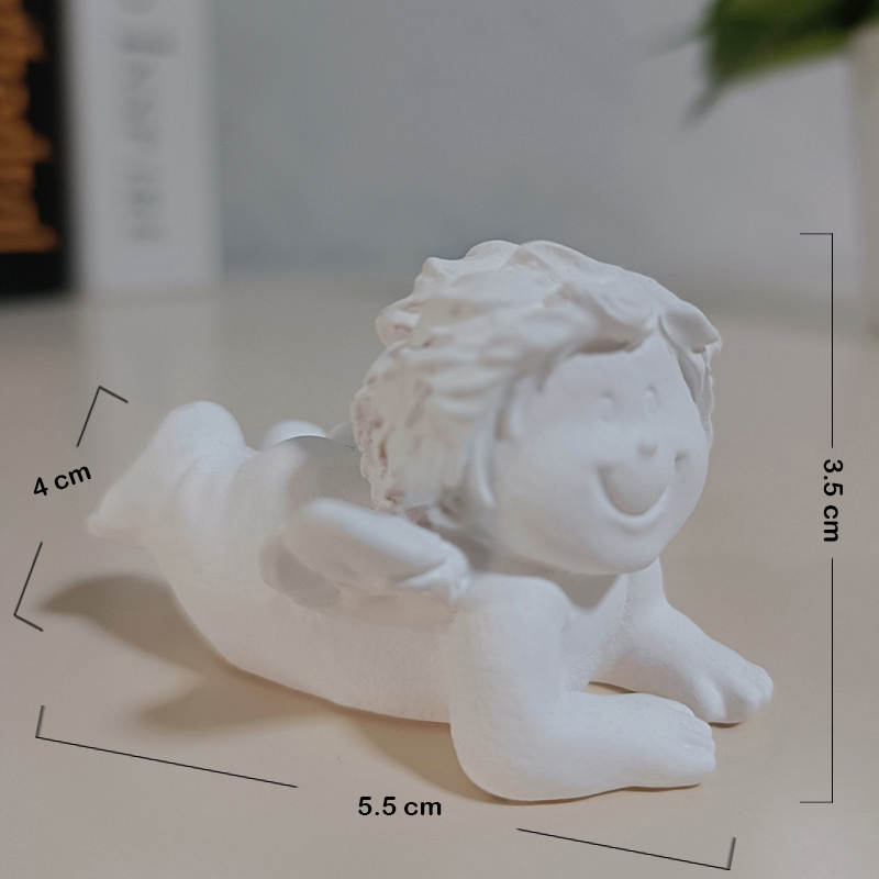 Figuras de ángeles blancos, adornos, de la suerte, estatuas de ángeles de hadas bonitas, escultura moderna, decoración del hogar para boda: Amarillo claro