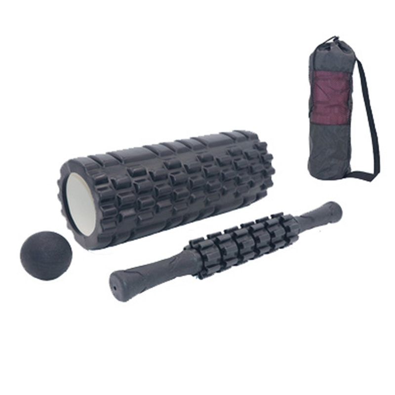 Yoga Foam Roller Column Fitness Pilates blocks Massage Sticks Balls Train Gym Massage Grid Trigger Point Therapy Physio Exercise: Black1