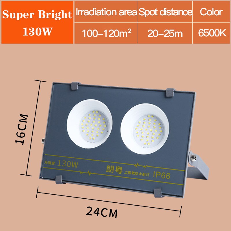 Led Flood Light 220V Outdoor Spotlight Led Floodlight IP66 Waterproof 50W 130W 250W Outdoor Lighting Street Lamp Wall Lights: Bright 130W