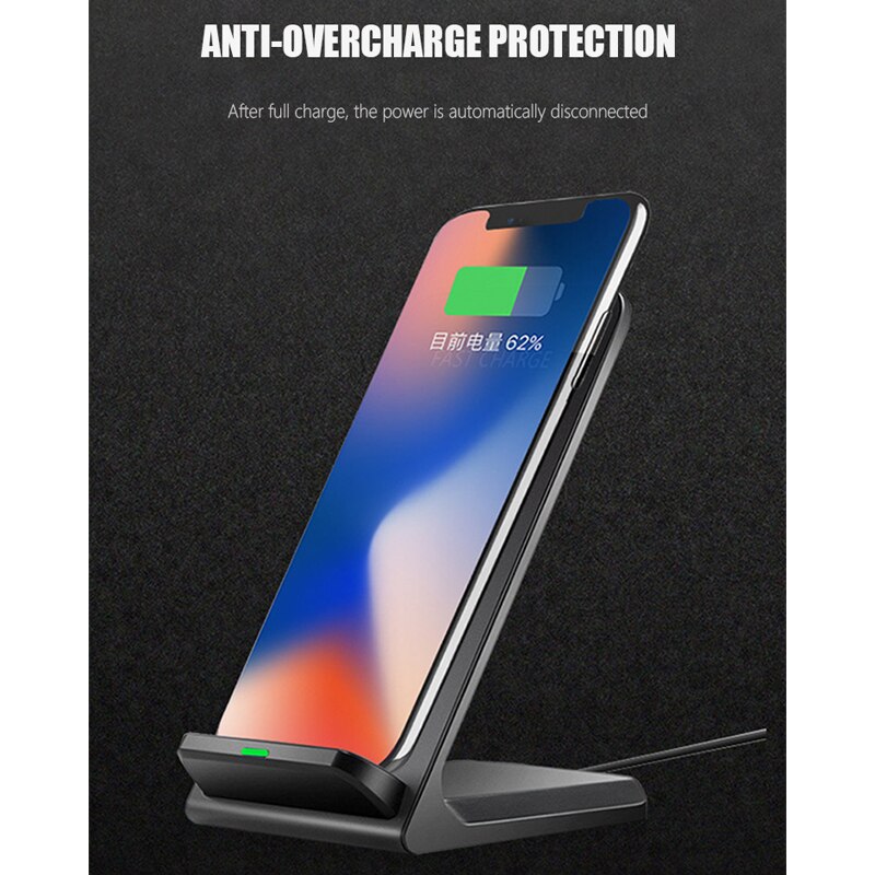 Draadloze Fast Charging Stand Voor Iphone 11 Pro Xs Max 8 15W Qi Draadloze Oplader Snel Opladen Stand Mobiele telefoon Oplader