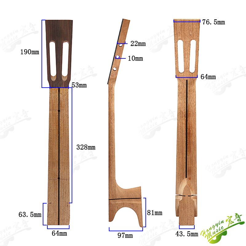 Le manche de guitare classique en acajou et ébène africain bricolage peut être avec un matériau de poignée de cou espagnol
