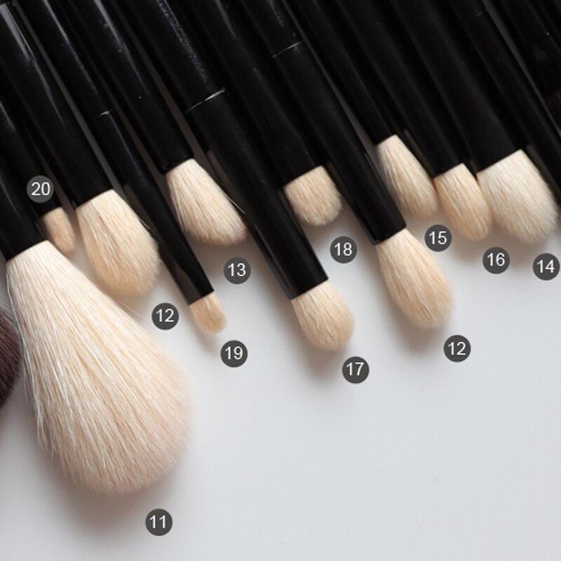 Ovw 2 stk geit kosmetikk sminke børster verktøy naturlig hår svart maleri tre håndtak brochas maquillaje pelo natura