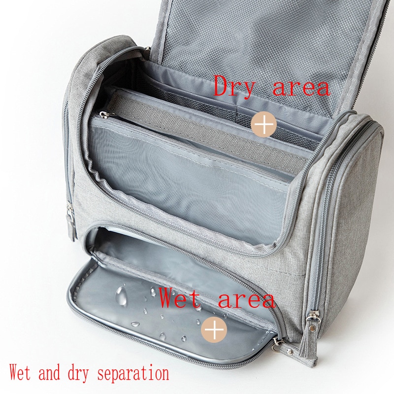 Waterproof Men Hanging Cosmetic Bag Travel Organizer Makeup Bag for Women Necessaries Make Up Case Wet and dry Wash Toiletry Bag