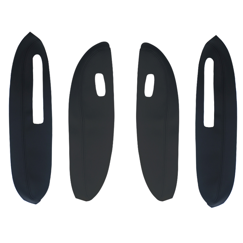 Couverture de porte accoudoir de voiture en cuir, garniture de panneau, pour Peugeot 307 2004 2005 2006 2007: 4x Black