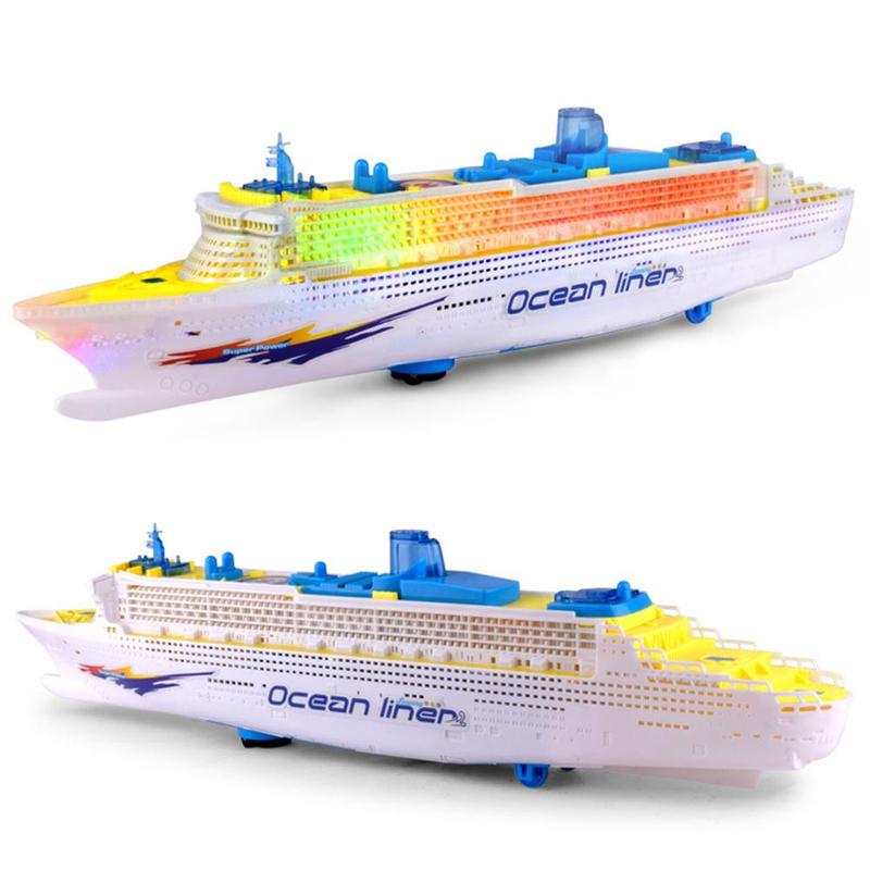 Simuleringsskibsmodel børns lysmusik krydstogtskib legetøj elektrisk skib universal  v2 e 2