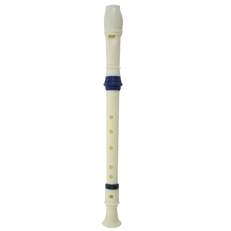 Music Instrument 6 Holes Soprano Flute Recorder White Blue: Default Title