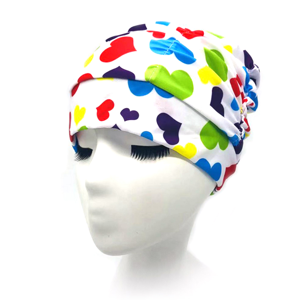 Bonnet de bain unisexe pour adultes, Turban, sport, plage, imprimé, piscine, Nylon doux, haute élasticité, cheveux longs, extensible: 5