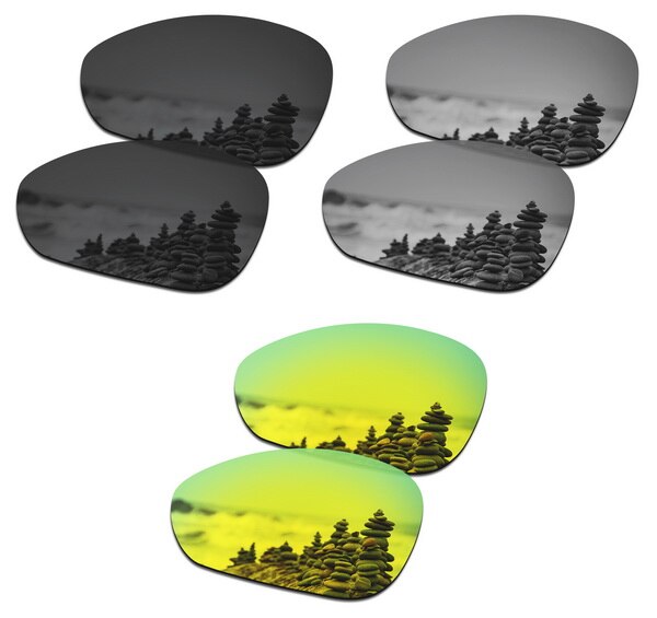 SmartVLT Vervanging Lenzen Gepolariseerde voor Oakley Crosshair 1.0 (2005) Zonnebril-Meerdere Paren Verpakt: Black-Silver-Gold