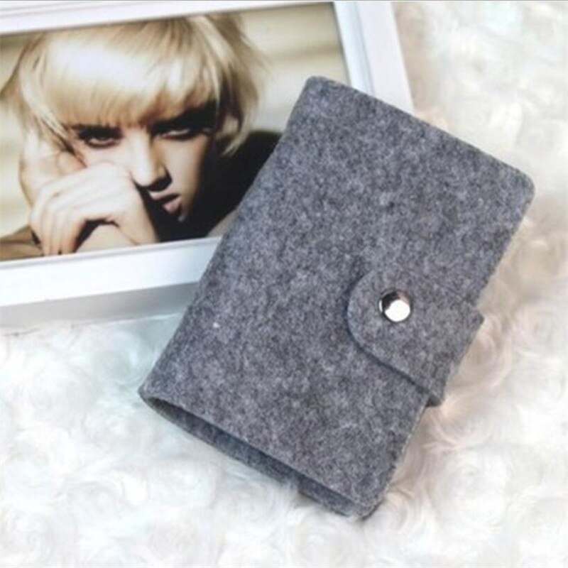 24 Slots Vintage Vrouwen Mannen Id Credit Card Knop Case Wallet Organizer Visitekaartje Id Houder portemonnee: Donkergrijs