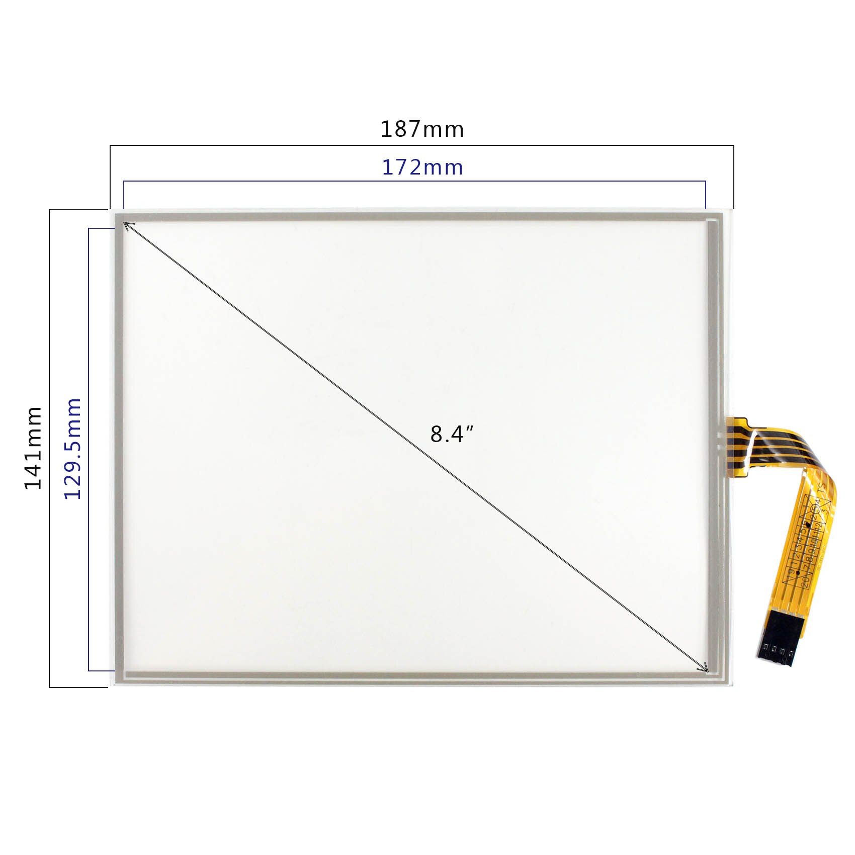 Tela de toque resistiva de 4 polegadas para lcd de 8.4"