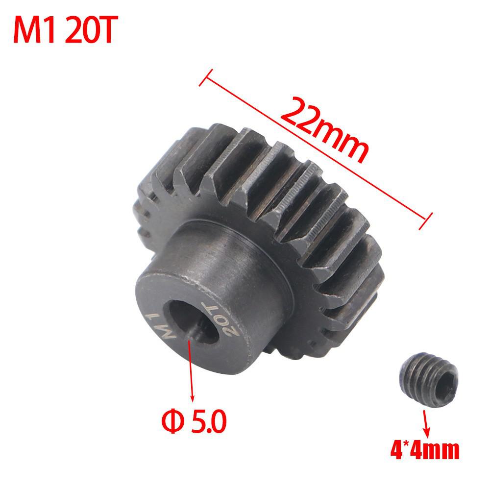 Ajrc M1 5Mm 15T 16T 17T 18T 20T 21T Zwart Stalen Metalen Pinion motor Gear Voor 1/8 Rc Model Auto Motor: M1 20T
