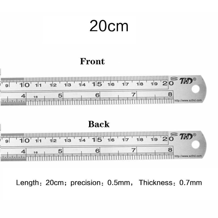 Steel Ruler 15cm/20cm/30cm/40cm/50cm Stainless Steel Drawing Straight Ruler Precision Double Sided Metal Ruler Measuring Tool: 20cm