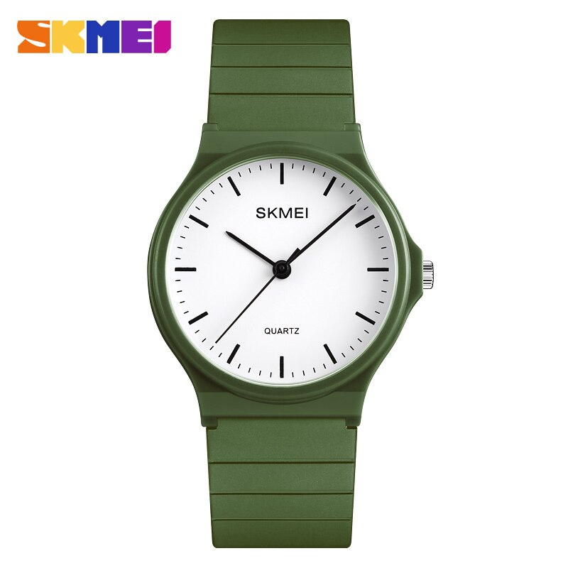 SKMEI Simple Women Men Watches Personality Teens 3bar Waterproof Quartz Wristatches Ladies Mes Relogio Feminino 1419: Green Watch